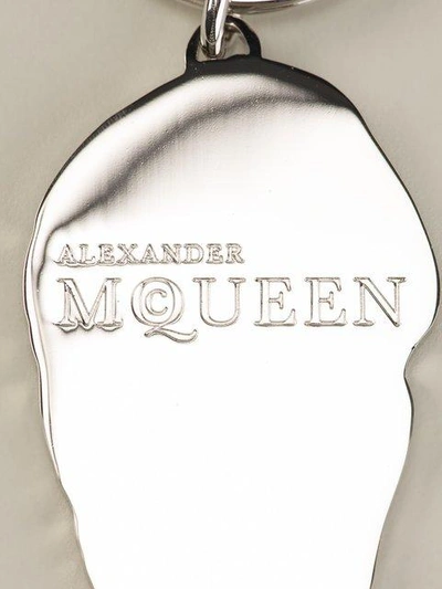 Shop Alexander Mcqueen Skull Keyring In Metallic