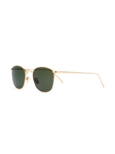 Shop Linda Farrow Round Framed Sunglasses In Metallic