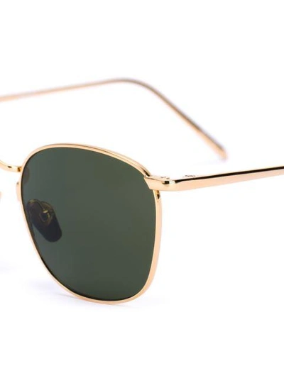 Shop Linda Farrow Round Framed Sunglasses In Metallic