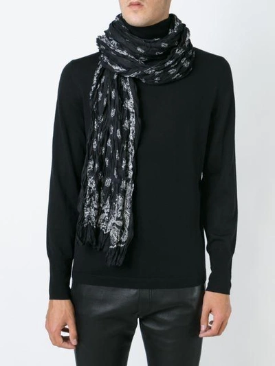 Shop Saint Laurent Paisley Print Scarf