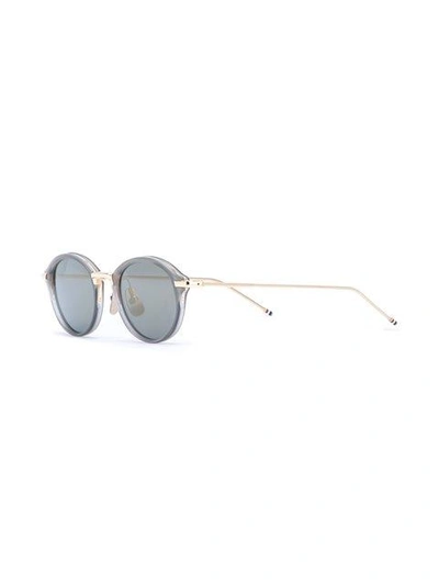 Shop Thom Browne Round Frame Sunglasses In Metallic