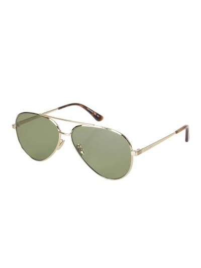 Shop Saint Laurent Gold Classic 11 Sunglasses