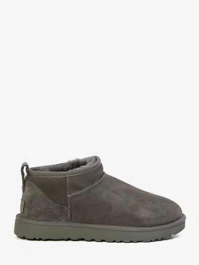 Ugg Classic Ultra Mini Suede Ankle Boots In Gray