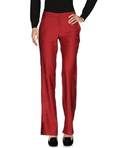 Versace Casual Pants In Maroon