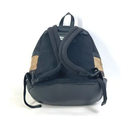 Pre-owned Burberry Beige Black Canvas Leather Backpack () In Multi