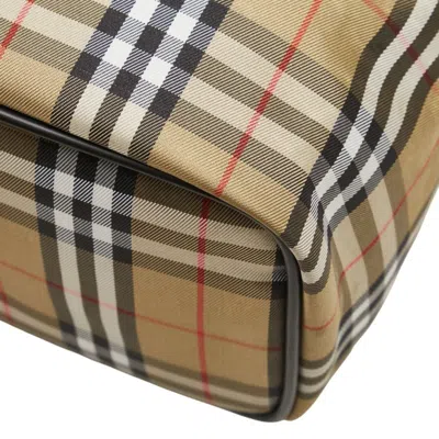 Pre-owned Burberry Beige Black Nylon Pouch Vanity Bag () In Multi