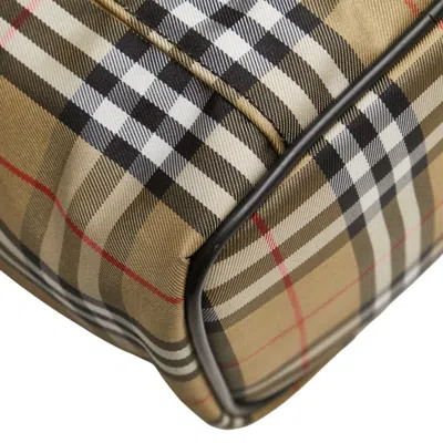 Pre-owned Burberry Beige Black Nylon Pouch Vanity Bag () In Multi