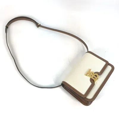 Pre-owned Burberry Beige Brown Canvas Leather Clutch Bag Shoulder Bag () In Multi