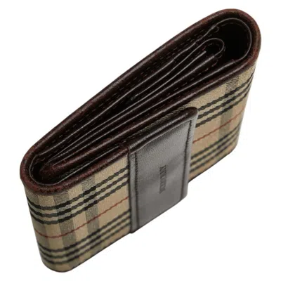 Pre-owned Burberry Beige Brown Canvas Wallet (bi-fold) ()