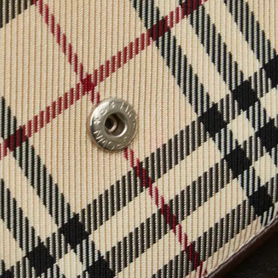 Pre-owned Burberry Beige Brown Canvas Wallet (bi-fold) ()