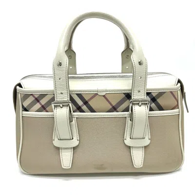 Pre-owned Burberry Beige Nylon Boston Bag Handbag () In Sand