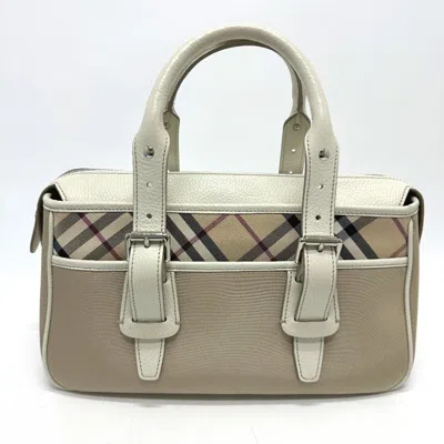 Pre-owned Burberry Beige Nylon Boston Bag Handbag () In Sand