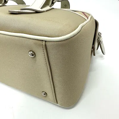 Pre-owned Burberry Beige Nylon Boston Bag Handbag () In Sand