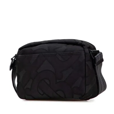Pre-owned Burberry Black Brown Cotton Leather Shoulder Bag () In Multi