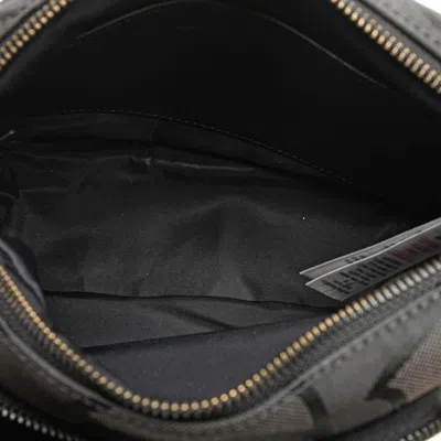 Pre-owned Burberry Black Brown Cotton Leather Shoulder Bag () In Multi