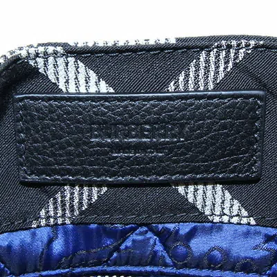 Pre-owned Burberry Black Cream Ivory Canvas Leather Tote Bag ()