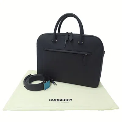 Pre-owned Burberry Black Leather Briefcase Handbag Shoulder Bag ()