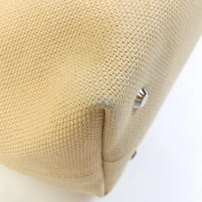 Pre-owned Burberry Blue Label Beige Blue Yellow Canvas Leather Tote Bag ()