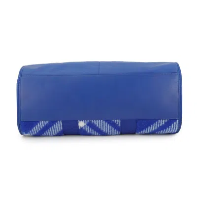Pre-owned Burberry Blue Wool Leather Tote Bag ()