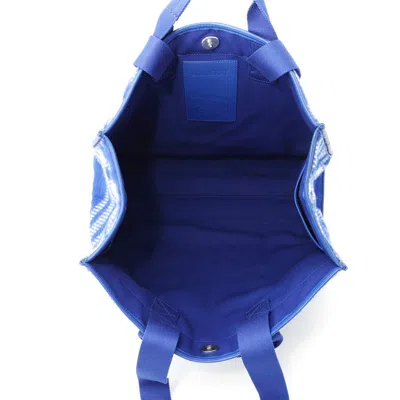 Pre-owned Burberry Blue Wool Leather Tote Bag ()