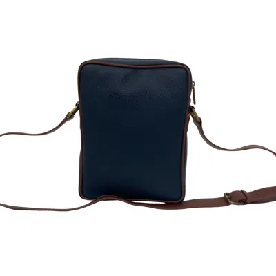Pre-owned Burberry Brown Navy Leather Pvc Pochette Shoulder Bag ()
