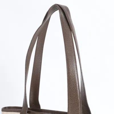 Pre-owned Bvlgari Beige Leather Canvas Shoulder Bag Tote Bag () In Sand