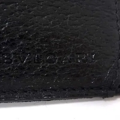 Pre-owned Bvlgari Black Canvas Leather Long Wallet (tri-fold) ()