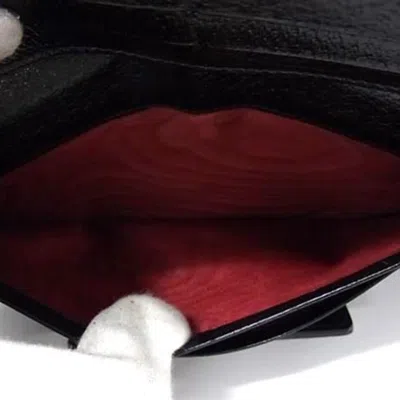 Pre-owned Bvlgari Black Canvas Leather Long Wallet (tri-fold) ()