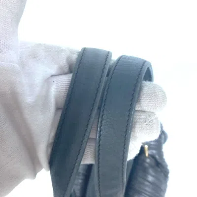 Pre-owned Bvlgari Black Dark Brown Leather Shoulder Bag Tote Bag () In Multi