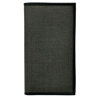 Pre-owned Bvlgari Black Gray Pvc Long Wallet (bi-fold) () In Multi