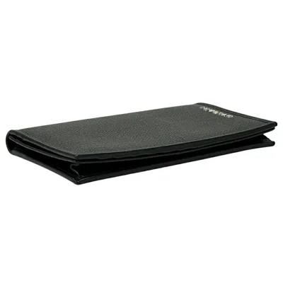 Pre-owned Bvlgari Black Gray Pvc Long Wallet (bi-fold) () In Multi