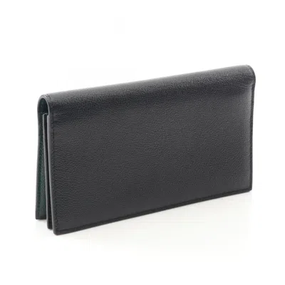 Pre-owned Bvlgari Black Leather Long Wallet (bi-fold) ()