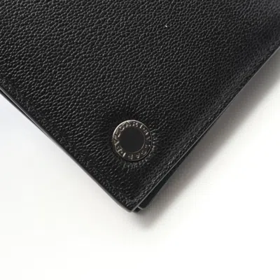 Pre-owned Bvlgari Black Leather Long Wallet (bi-fold) ()