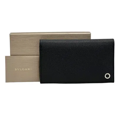 Pre-owned Bvlgari Black Leather Wallet (bi-fold) ()