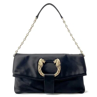 Pre-owned Bvlgari Black Satin Clutch Bag Shoulder Bag ()