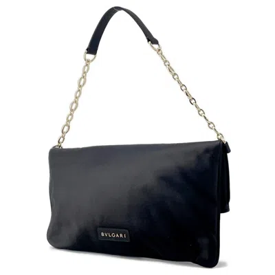 Pre-owned Bvlgari Black Satin Clutch Bag Shoulder Bag ()