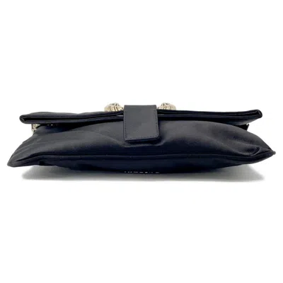 Pre-owned Bvlgari Black Satin Clutch Bag Shoulder Bag ()