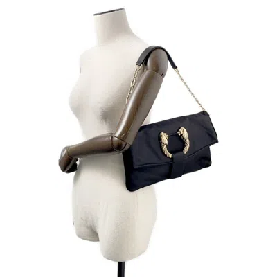 Pre-owned Bvlgari Black Satin Clutch Bag Shoulder Bag ()