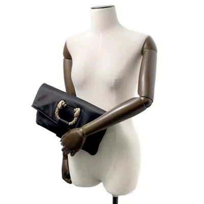 Pre-owned Bvlgari Black Satin Clutch Bag Shoulder Bag ()