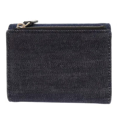 Pre-owned Bvlgari Blue Denim Wallet (tri-fold) ()