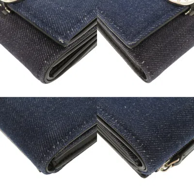 Pre-owned Bvlgari Blue Denim Wallet (tri-fold) ()