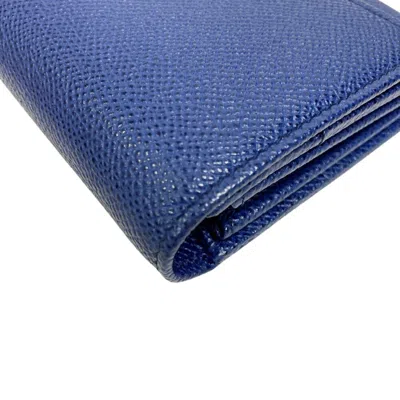 Pre-owned Bvlgari Blue Pink Leather Long Wallet (tri-fold) ()