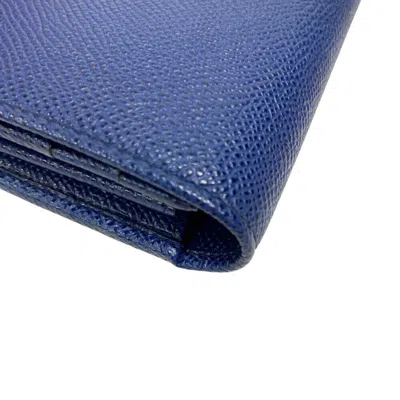 Pre-owned Bvlgari Blue Pink Leather Long Wallet (tri-fold) ()