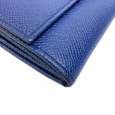 Pre-owned Bvlgari Blue Pink Leather Long Wallet (tri-fold) ()