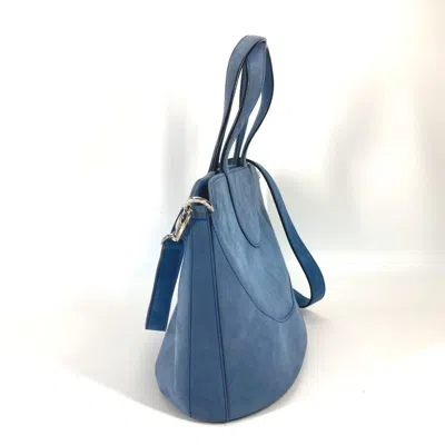 Pre-owned Bvlgari Blue Suede Handbag Shoulder Bag Tote Bag ()