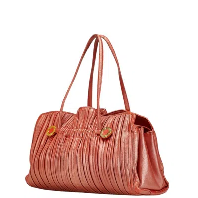 Pre-owned Bvlgari Brown Leather Shoulder Bag Tote Bag ()