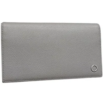 Pre-owned Bvlgari Gray Leather Long Wallet (bi-fold) ()
