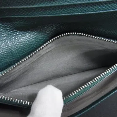 Pre-owned Bvlgari Gray Leather Long Wallet (bi-fold) ()