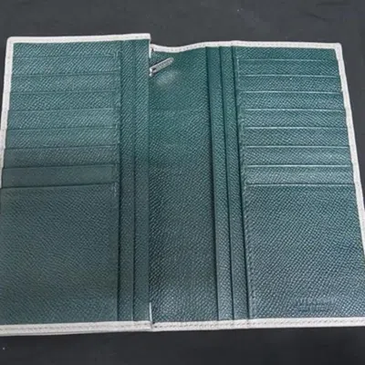 Pre-owned Bvlgari Gray Leather Long Wallet (bi-fold) ()