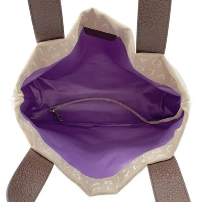 Pre-owned Bvlgari Logomania Beige Brown Canvas Leather Tote Bag () In Multi